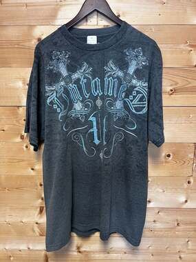 Vintage Y2K Untamed Style Cross Graphic T-Shirt Cyber Gothic Double Sided XL